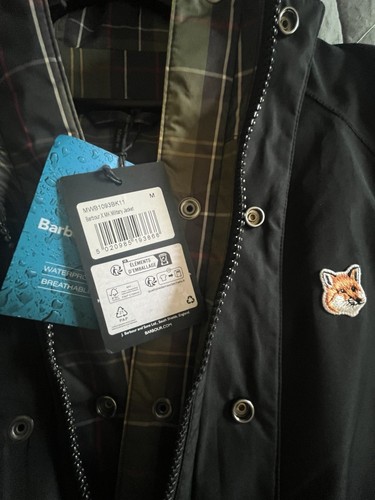 Barbour X Maison Kitsuné Military Reversible Waterproof Jacket NWT MEDIUM - Picture 5 of 19