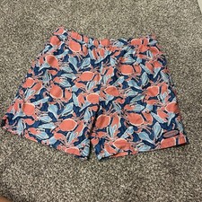 Vineyard Vines Men's Large Blue Crab Shell Print Swim Trunks Shorts Mesh Lined