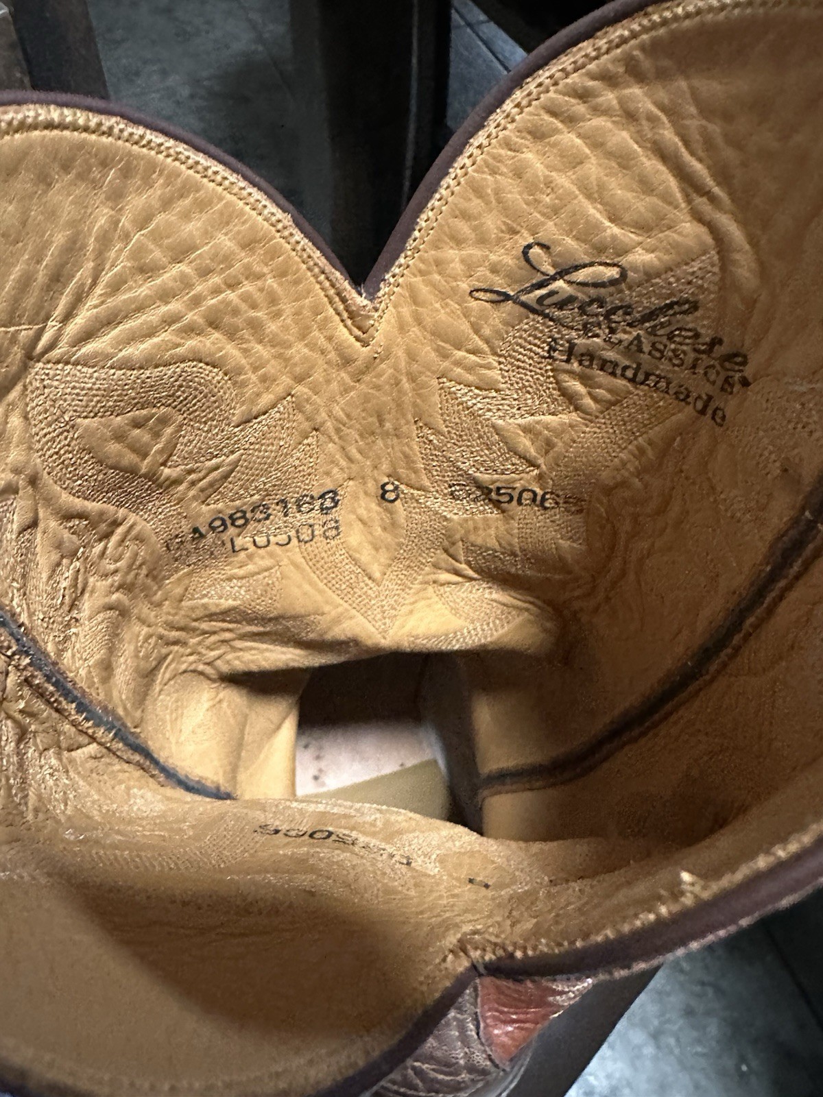 LUCCHESE BOOTS SIZE 8D Classics HANDMADE Elephant 🐘 Prints L0508 Mens image 9