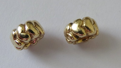 Pandora 14 kt Gelbgold Große Herzen Charms x 2