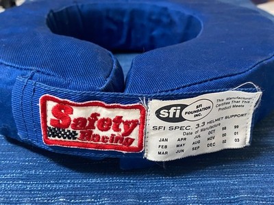 VTG Used Safety Racing Blue Neck Brace Collar SFI Spec 3.3 Helmet Support Racers