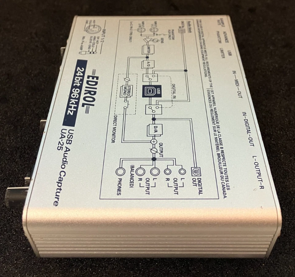 Roland Edirol UA-25 USB MIDI Interface Audio Capture 24bit 96kHz **AS IS** - Image 4 of 4