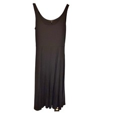 Quince Black Sleeveless Tencel Jersey Fit & Flare Midi Dress - size Medium