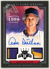 Don Sutton 2015 Panini Diamond Kings HOF Heroes Dual Patch Auto Card #21 1/1