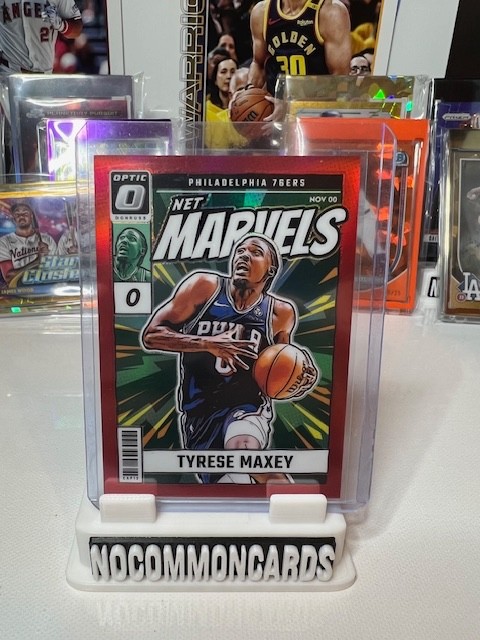 2024 Panini Optic #19 Tyrese Maxey Net Marvels Red /99
