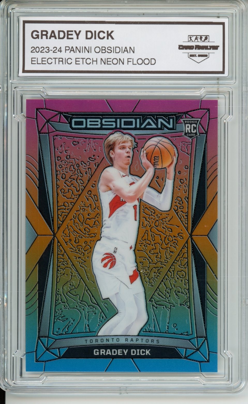2023-24 Panini Obsidian #79 Gradey Dick Electric Etch Neon Flood