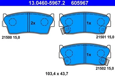 Plaquettes de frein 13.0460-5967.2 ATE pour SUZUKI X-90 VITARA Cabrio VITARA - Photo 1/4