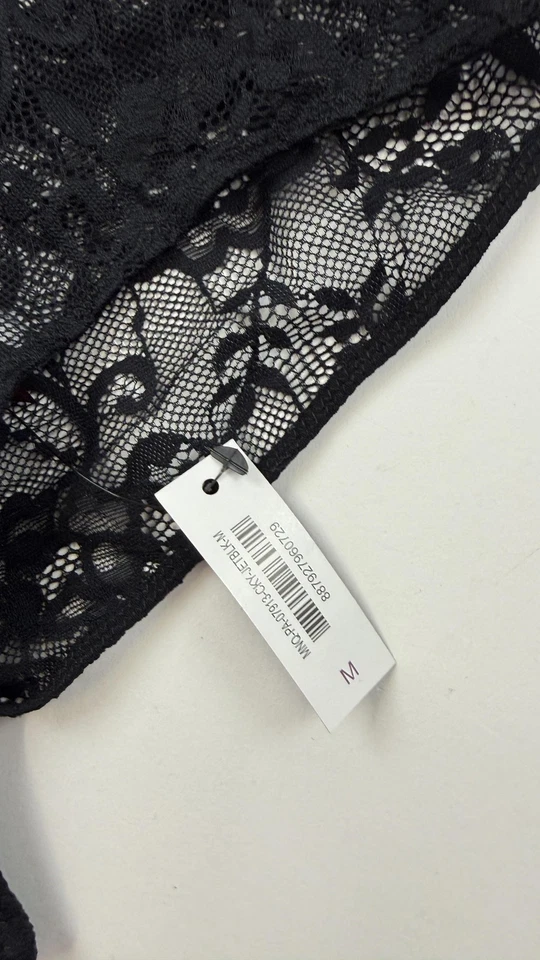 Adore Me Panties Womens Medium Black Lace Hook Strappy High Waist Lingerie - Image 2 of 4