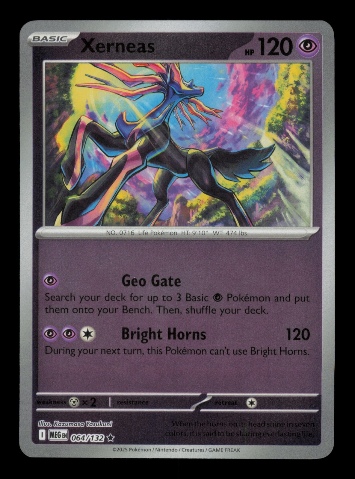 Xerneas Rare ME01: Mega Evolution 064/132 Reverse Holo NM