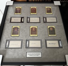Sam Rice Signed Averill Hooper Rube Marquard Roush Gehringer Auto Frame HOF