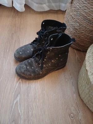 Boots Stiefeletten Mädchen  GR 34 VON Richter, Schwarz Mit PRINT