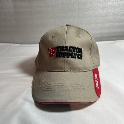 Tractor Supply Co Snapback Hat Cap Tan Red Brim Center Logo