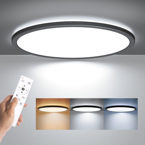 LED Flush Mount Ceiling Light Fixture with Remote Control, 15.4 Inch 36W 3000...