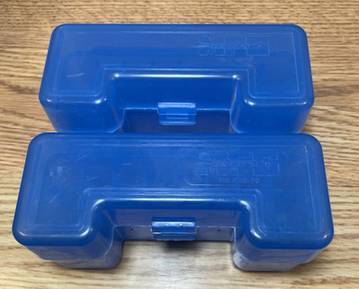 Lot of 2 BERRY'S 111 Plastic Ammo Boxes Blue 20 Round Large Rifle .45-70/7MM NEW