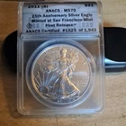 Flawless 2011-S 25th Anniversary $1 American Silver Eagle ANACS MS70 1st Release