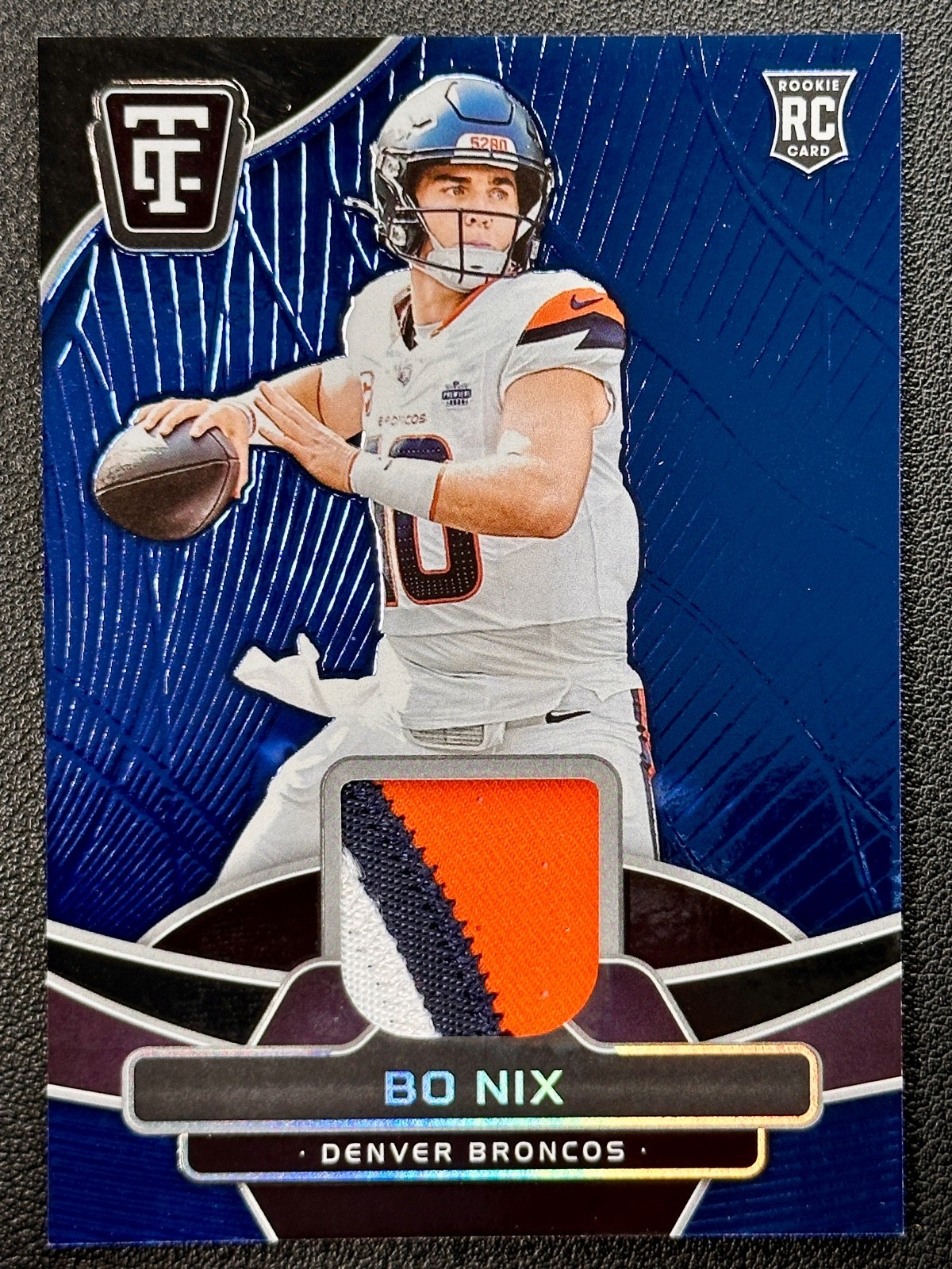 Bo Nix Panini Totally Certified Totally Certified Materials #TCMBNX Mirror Blue