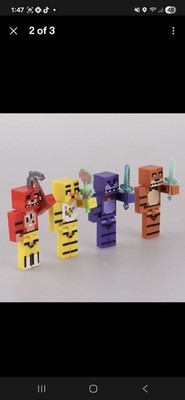 Five Nights At Freddy's Minecraft Cake Topper 4 pc Set 3'' PVC Figures Set & Bag