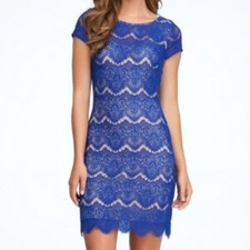Bebe | Elegant Blue Lace Dress S Party Event Cocktail Date Y2K Wedding Going Out