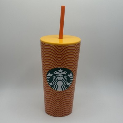 Starbucks Pumpkin Spice Tumbler PSL Edelstahl neu mit SKU Orange Muster Becher