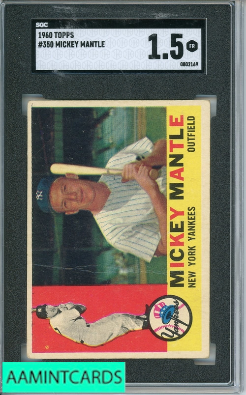 1960 TOPPS MICKEY MANTLE #350 SGC 1.5