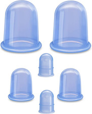 Silicone Cupping Therapy Sets 6-Pc Kit - Included 2 Pcs Facial Suction Cups, a