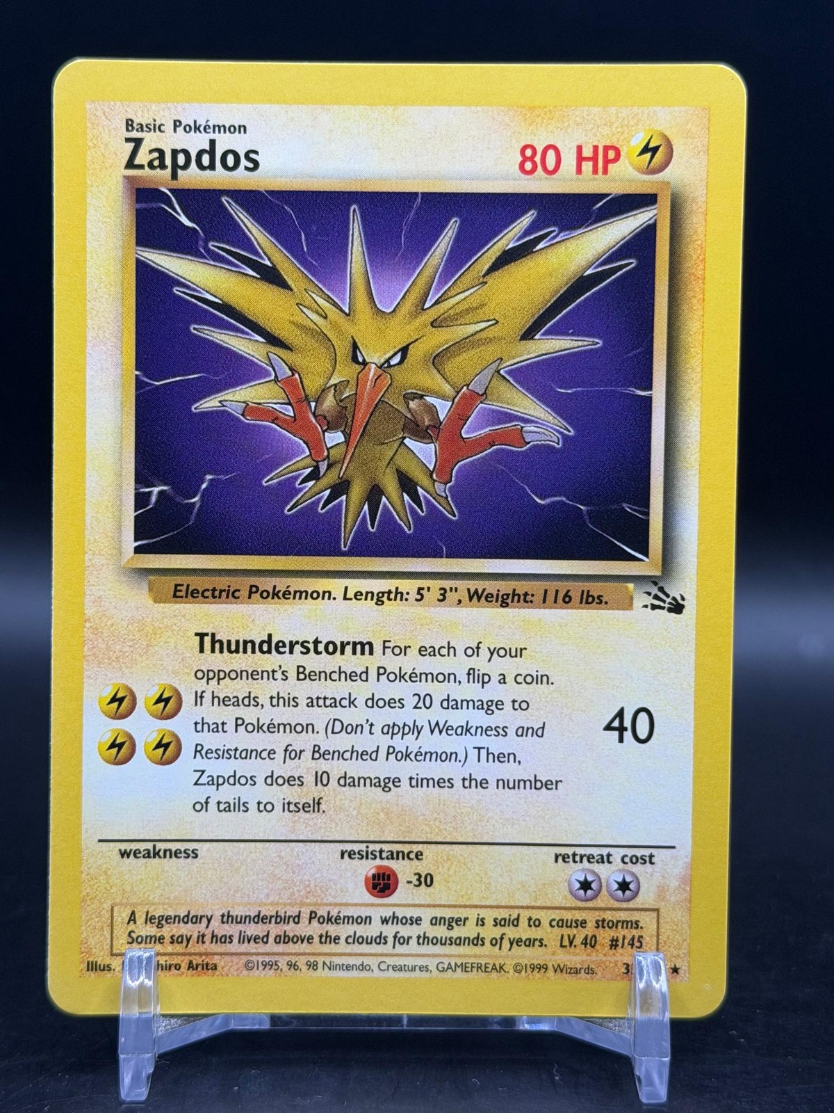 Zapdos 30/62 Rare Fossil Pokemon Unlimited NM