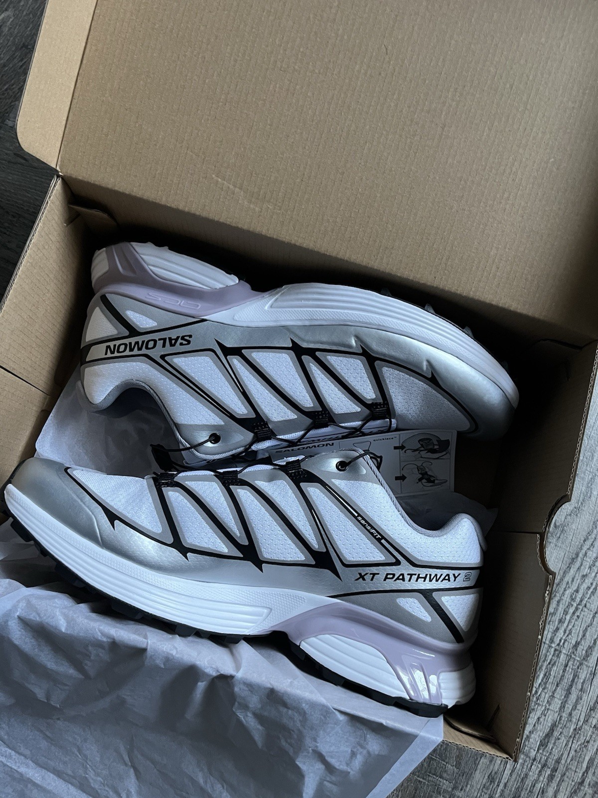 Salomon XT - Pathway 2 Trainers  White / Silver UK 9 New