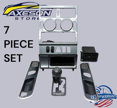 97-04 Mercedes R170 SLK230 Dashboard Center Console Door Panel Trim Carbon Set