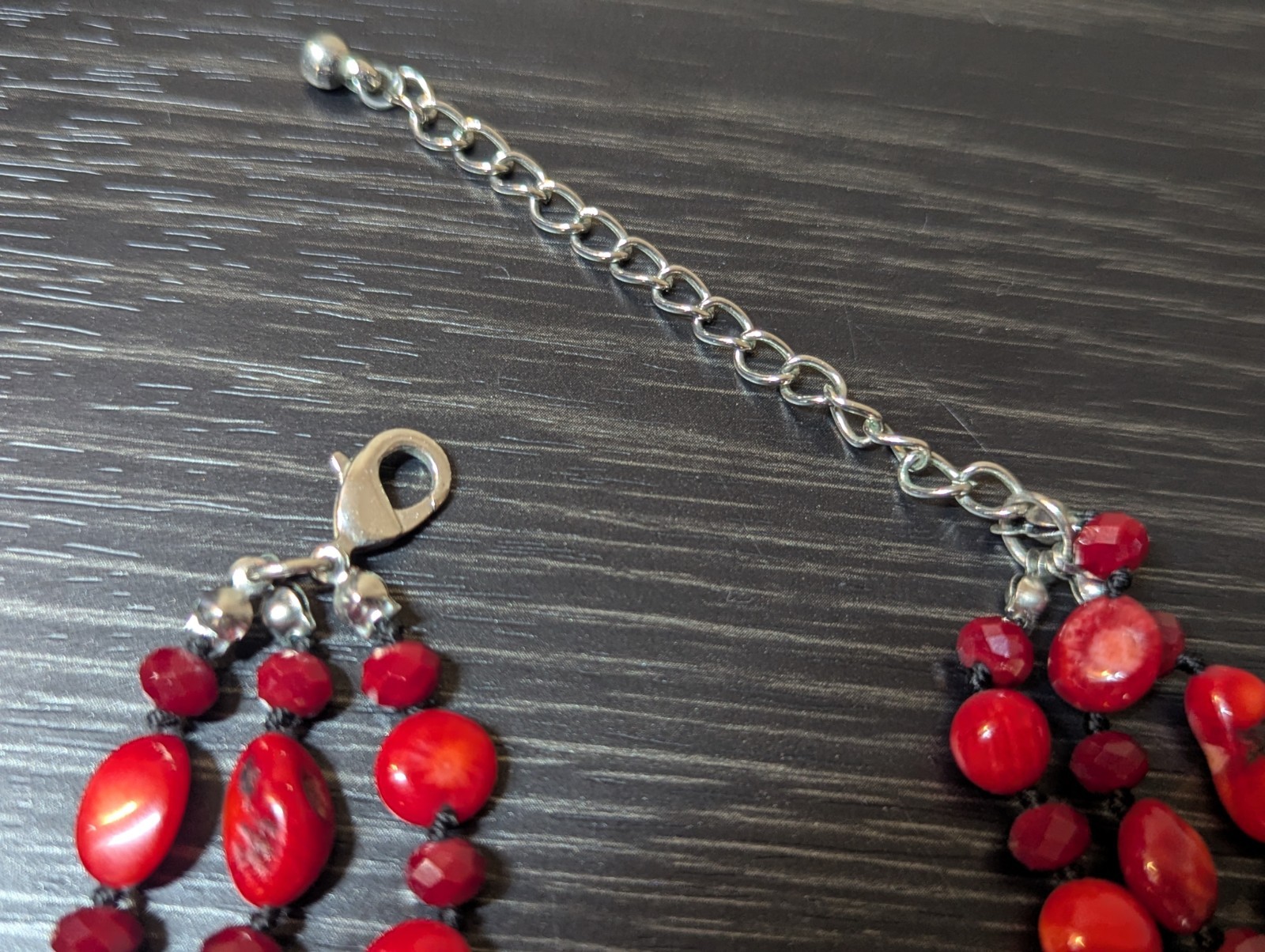 Ruby Red Beaded Multi Strand Necklace - image 4