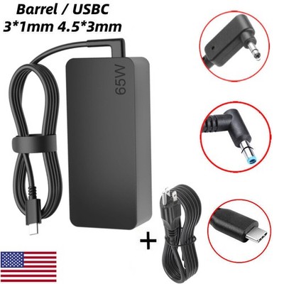 65W USB Type C Charger Adapter Laptop Power Supply For HP Chromebook Lenovo Acer