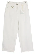 Liu Jo Women's Jeans W28 High Waist Straight Fit Zip Fly Denim Light White Logo