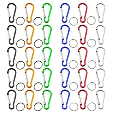 30 Pcs 2Inch Mini Aluminum Carabiner Spring Clips Snap Hook Keychain for Camping