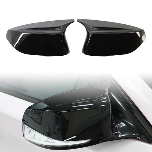 Pair Rear view mirror cover trim For Infiniti Q50 Q60 QX30 Q70 14+ Glossy Black