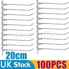100PCS 200mm Single Pegboard Hooks Board Slat Wall Retail Display Shop Peg