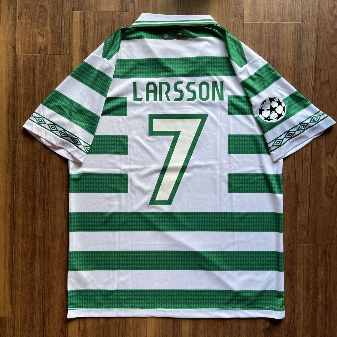 Celtic FC 1998/99 Home Jersey #7 Larsson UMBRO 2XL Short