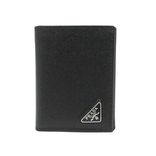 Portefeuille Prada en cuir noir authentique