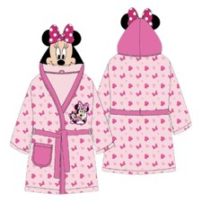 Disney Minnie Mouse Hooded Bathrobe Belted  Bag for Girls Pink