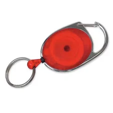 Lucky Line 6407005 Key Retractor, Red, Reel With Nylon Cord, Oval Retractor, 5