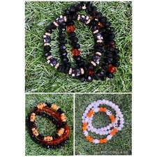 BRAND NEW WITH TAGS Halloween Beaded Stretchy Bracelet Set