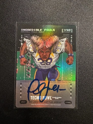 Bo Jackson Battle Arena Tecmo Bowl Incredible Faulk Marshall Faulk Steel Auto