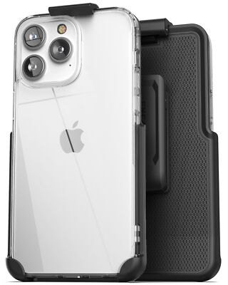 iPhone 14 Pro Max Belt Clip Case (2022) Clear Back Phone Case with Holster