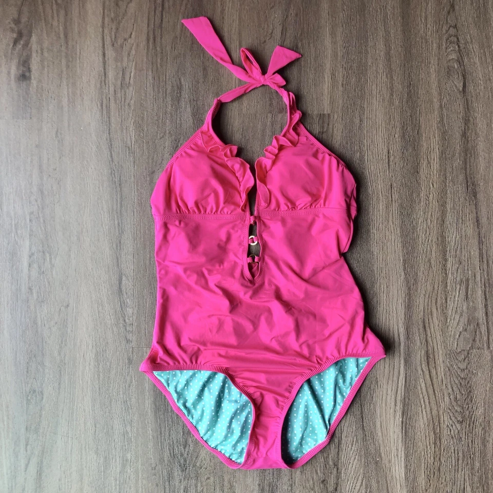 Traje de baño Guess de una pieza talla grande rosa intenso nuevo con etiquetas volantes de inmersión Barbiecore Foto 2 de 4