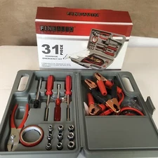 Auto Emergency Kit Set Roadside Car Tool Vehicle Safety Kit Jumper 31 Piece NEW