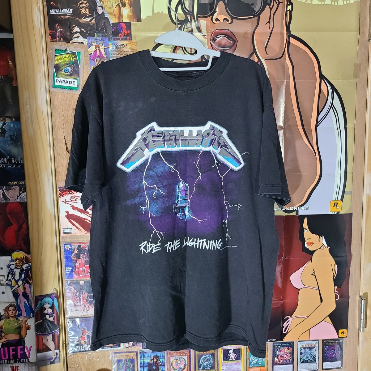 VTG Metallica Ride The Lightning Album Band Tour Shirt sz L