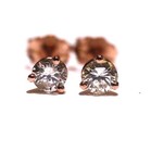 New 14k rose gold .42ct round diamond Martini stud earrings Natural — photo 1