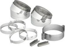 Supervent 6" ID Class A Double Wall 15° Elbow Kit Insulated Stove Pipe Support