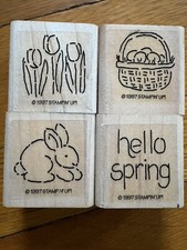 stampin up stamp sets and dies Hello Spring 1997 Retired Set of 4.