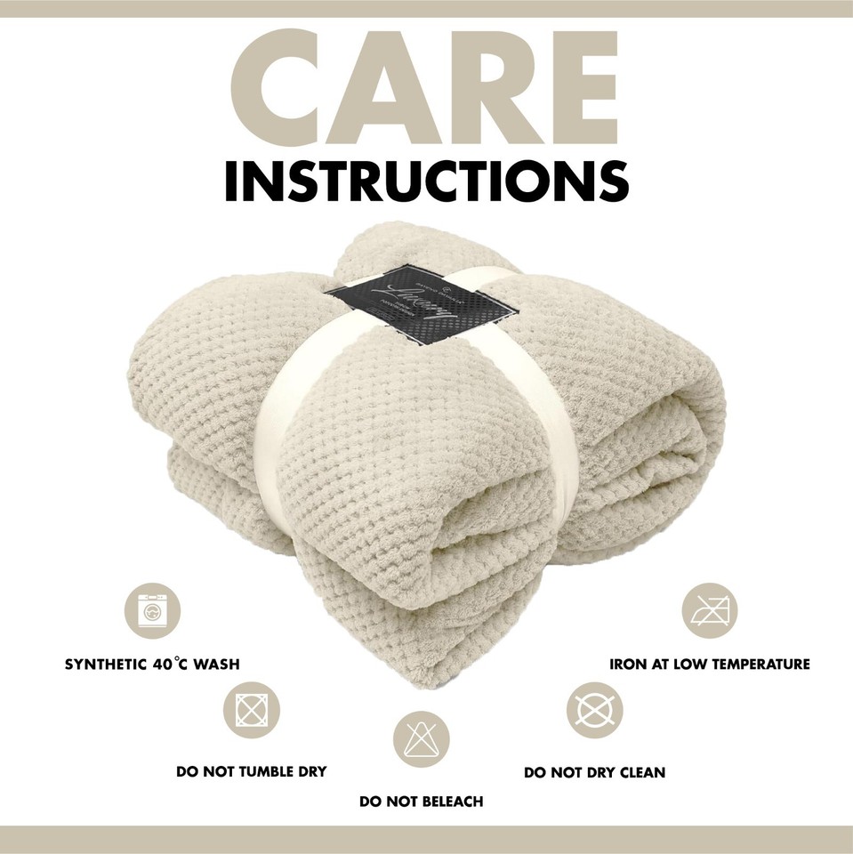 Luxury Popcorn Throws Double & King Size Cuddly Cosy Warm Blanket For