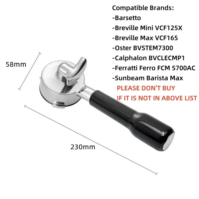 58mm 3 Nails Single/Double Spout Coffee Portafilter Filter Holder For Hibrew - Image 3 of 4