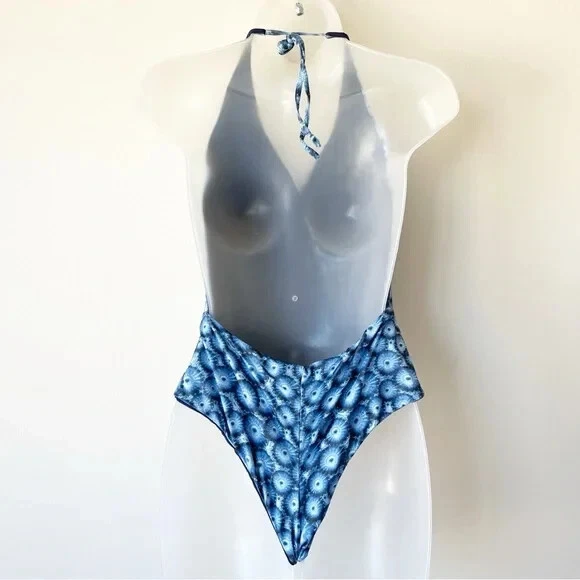 Traje de baño LA PERLA azul geométrico de una pieza talla mediana Foto 2 de 4